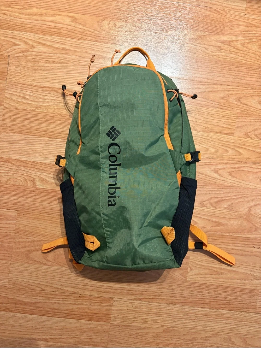 Columbia Green Backpack with Yellow Accents